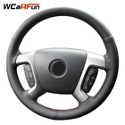 WCaRFun, черная кожа Чехол рулевого колеса автомобиля для Chevrolet Captiva 2007-2014, Silverado GMC Sierra 2007-2013, Daewoo Winstorm
