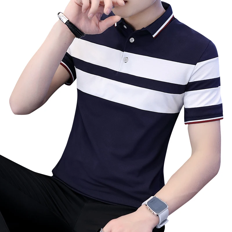 Рубашка-поло мужская с коротким рукавом хлопок приталенная брендовая лето |