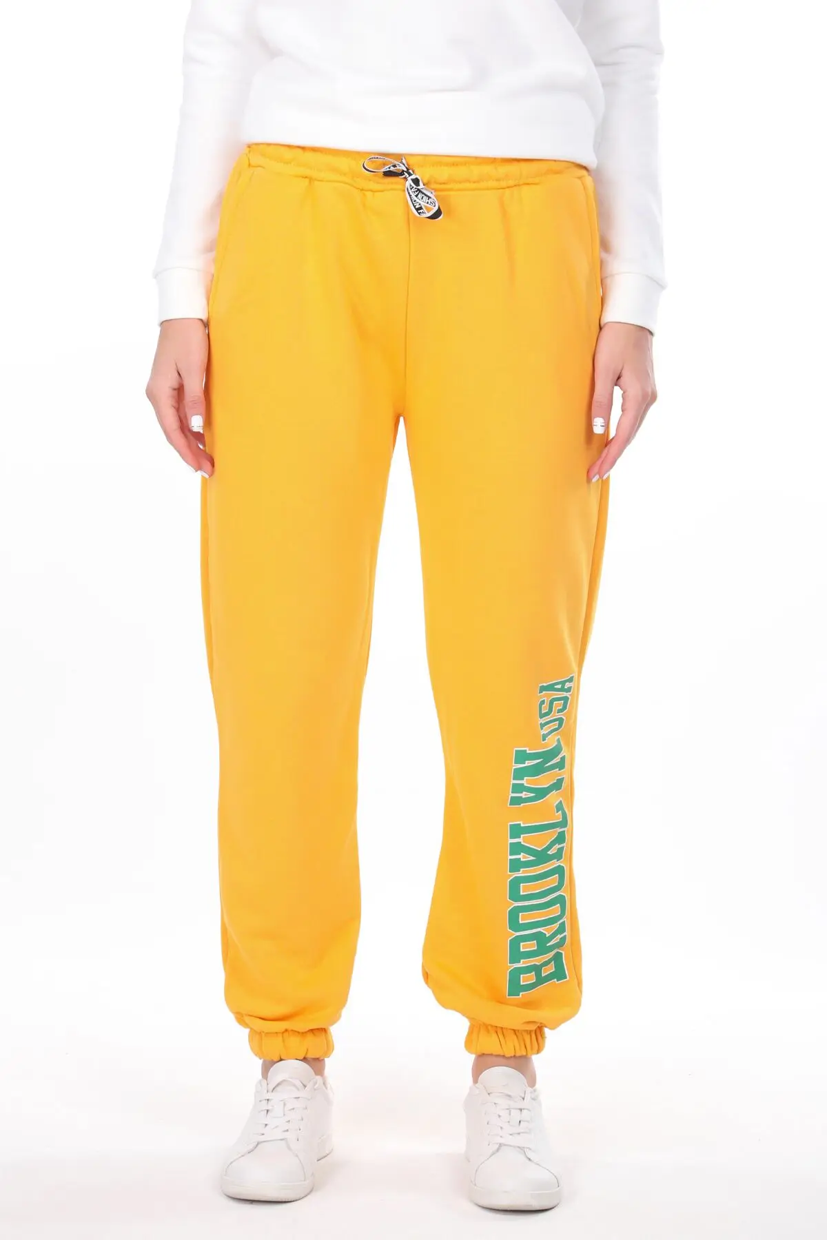 

Brooklyn Printed Fitted Yellow Women Sweatpants