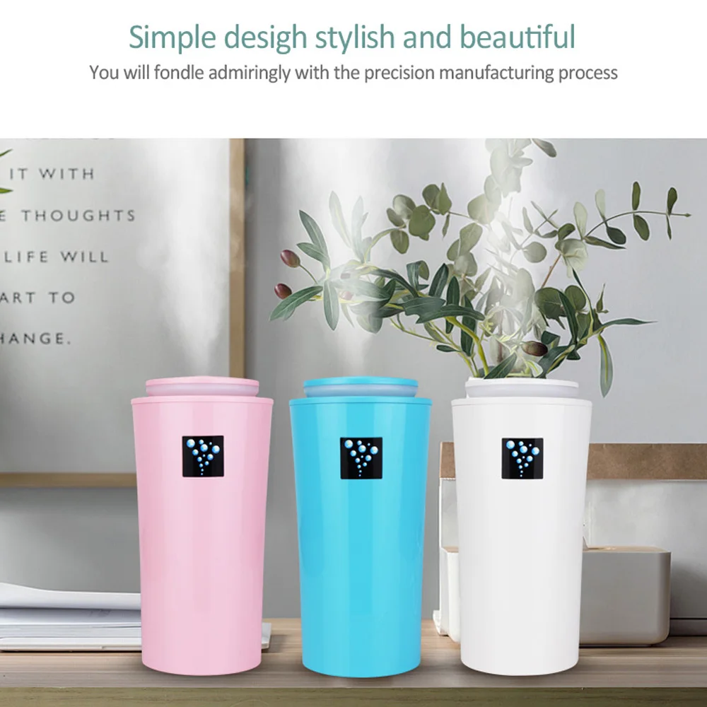 

KBAYBO 230ML Mini car diffuser Ultrasonic air Humidifier USB diffusers mist maker for Car Humidifier for home with LED lights