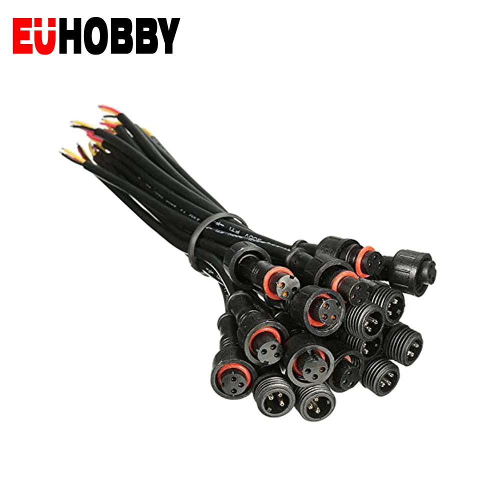 

10 пар 20 см 3-контактный разъем для проводов 0,3 квадратный миллиметр 22AWG светодиодный кабель водонепроницаемый штекер/гнездо электронные зап...