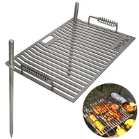 Campfire Grill Grate with Stake Portable Outdoor Folding BBQ Grilling Grate for Camping Hiking Backpacking Barbecue