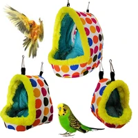 winter warm bird nest colorful parrot plush house hanging bed cave for parrots hamster sleeping bag hammock bird supplies sml