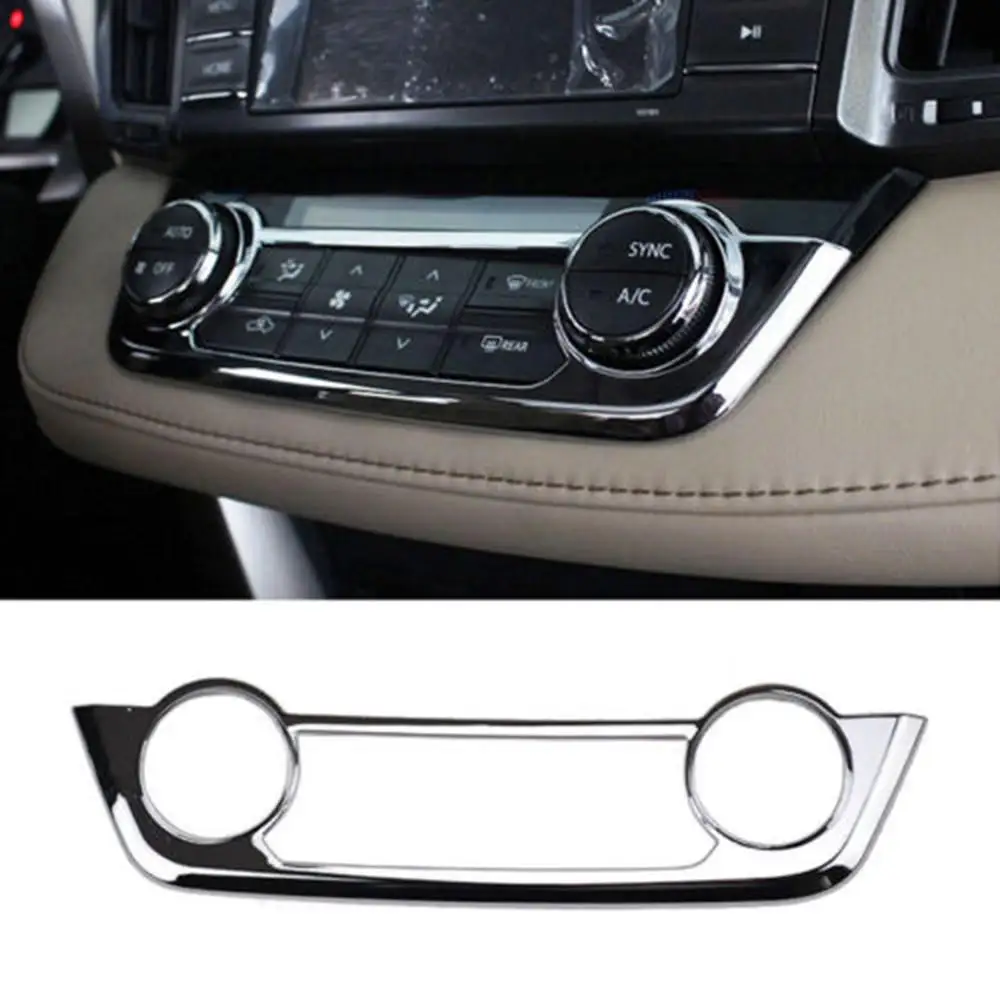 

For Toyota RAV4 2013-18 Chrome Center Console AC Switch Button Panel Cover Trim Car Decoration