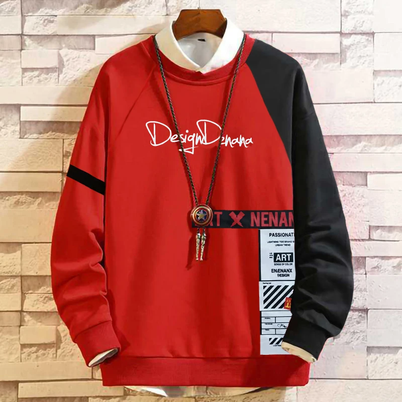 

Big size 2xl-8xl 9xl 10xl autumn plus size men patchwork cotton Sweatshirts o-neck male pullover red sweatshirt Hoodies 165 cm