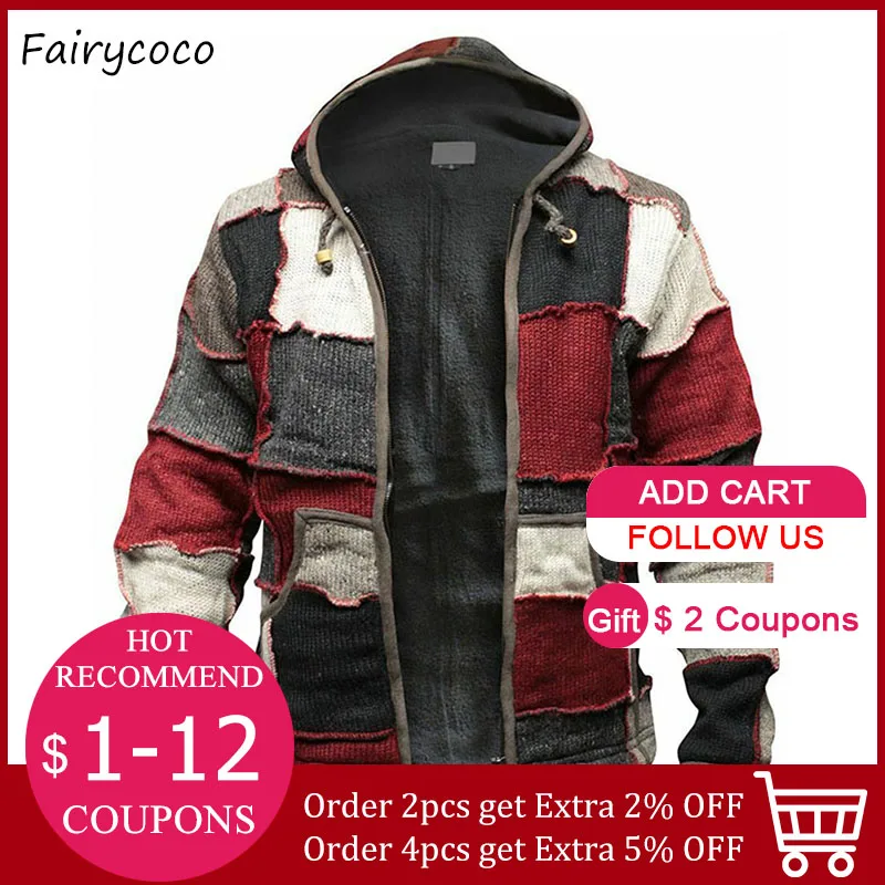 Мужской кардиган в стиле ретро на весну и осень модель 2021 года Повседневный