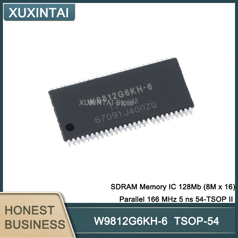 

10Pcs/Lot W9812G6KH-6 W9812G SDRAM Memory IC 128Mb (8M x 16) Parallel 166 MHz 5 ns 54-TSOP II