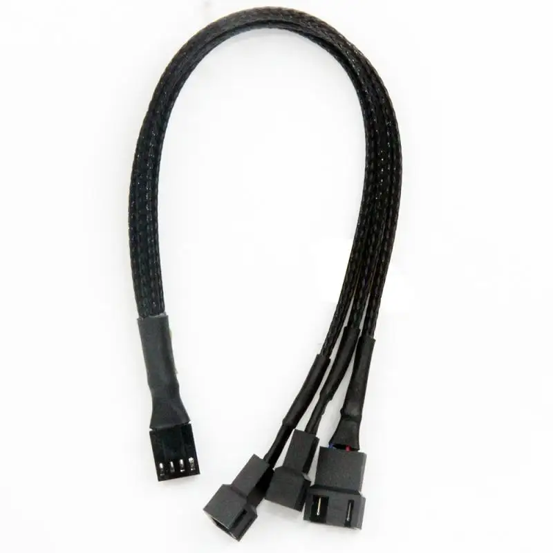 Черный с длинными рукавами 4pin IDE/SATA Molex 4-Порты и разъёмы 3Pin/4Pin Питание штекер кулер