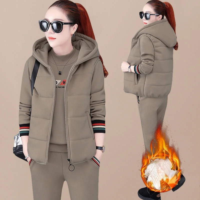 

2021 Autumn Winter Women 3pcs Set Fashion Waistcoat + Printed Tops + Pants Suit Casual Three Piece Sets Womens Outfits X548