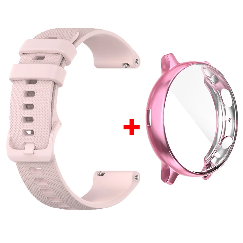 

2in1 For Samsung Galaxy Watch Active 2 44mm 40mm Strap Silicone Smart Watchband Bracelet Active2 Case Cover Bumper Accessories