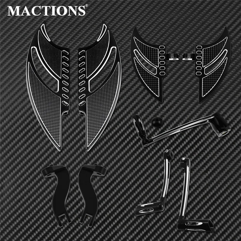 

Motorcycle Front Rear Floorboards Brake Arm Kit Shift Lever & Shift Pegs Set Aluminum For Harley Touring 2014-2019 Road King Tri