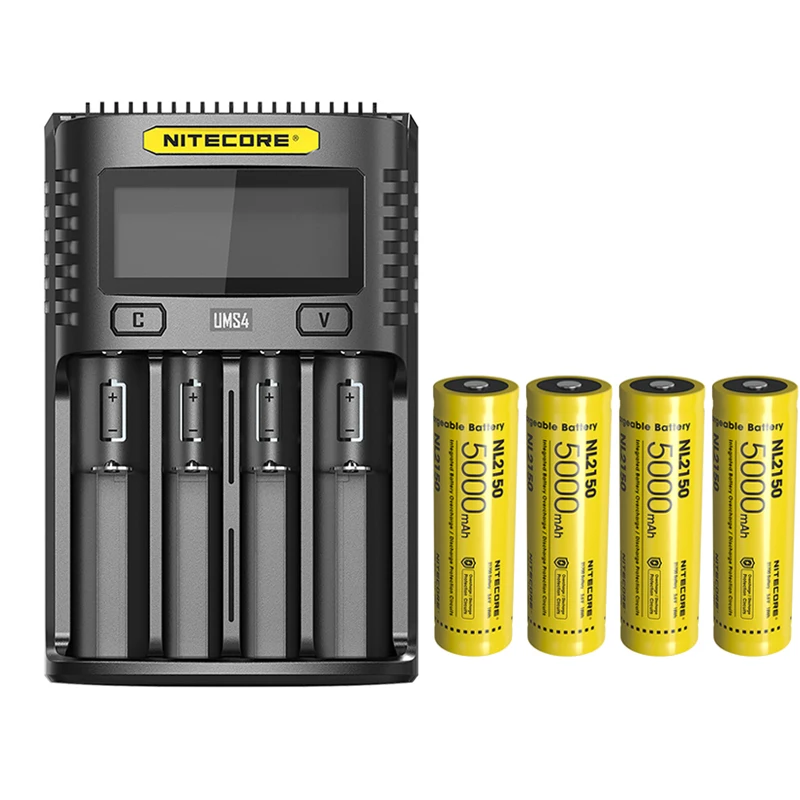 Зарядное устройство NITECORE UMS4 с четырьмя слотами USB и OLED-экраном литий-ионная