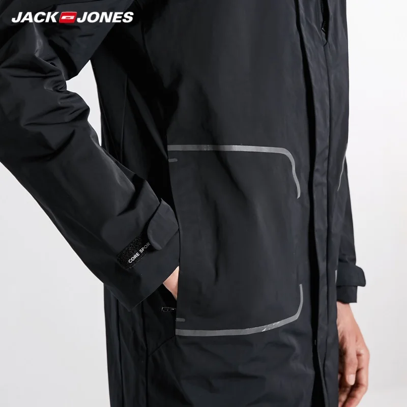 JackJones однотонная повседневная мужская куртка Тренч с капюшоном Длинная Куртка