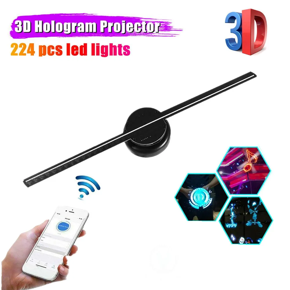 Wi Fi 3D голограмма рекламный проектор Дисплей светодиодный голографическая лампа
