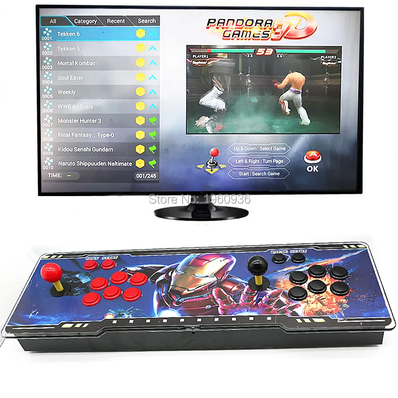 B Pandora 3D игровой рокер консоль аркадная игровая консоль 2323/2248 в 1 игровая доска MAME Джойстик контроллер может добавить больше игр - Цвет: B