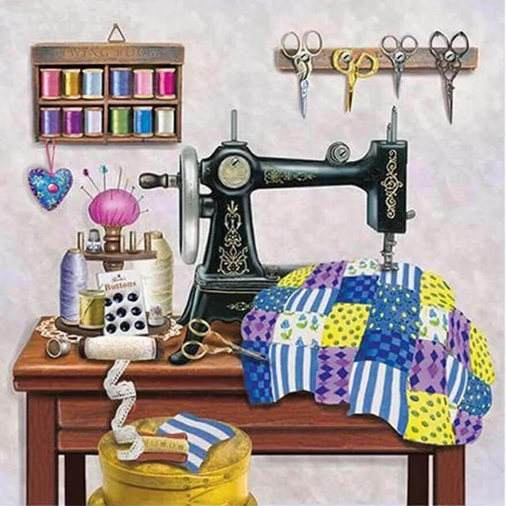 

YI BRIGHT 5D DIY Sewing Machine Square Round Diamond Painting Cross Stitch Mosaic Embroidery Handmade Art Home Decoration