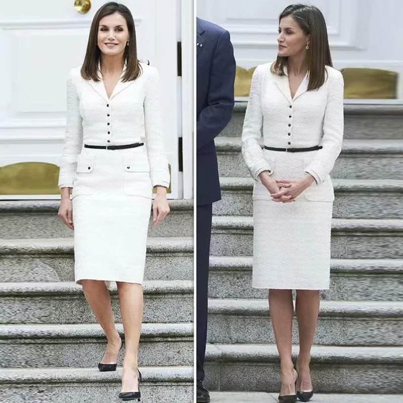 Letizia Подиум Дизайнер Высокое качество осень новая женская мода рабочие вечерние