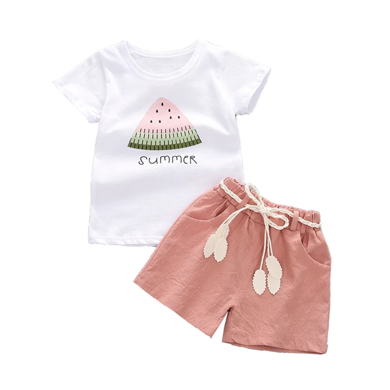 Одежда для маленьких девочек яркий комплект детской одежды белая футболка с