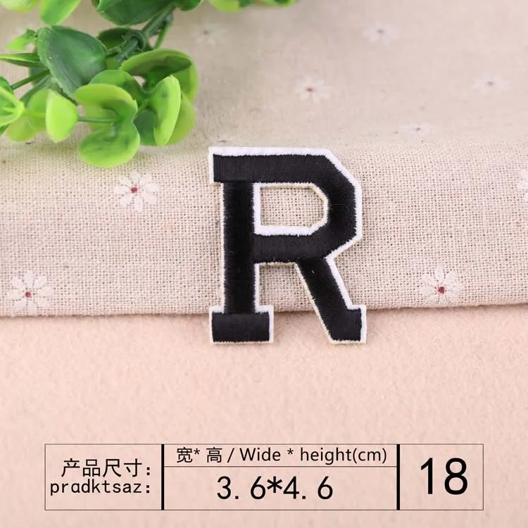 Черные вышитые буквы английского алфавита нашивки сделай сам термоплавкий клей