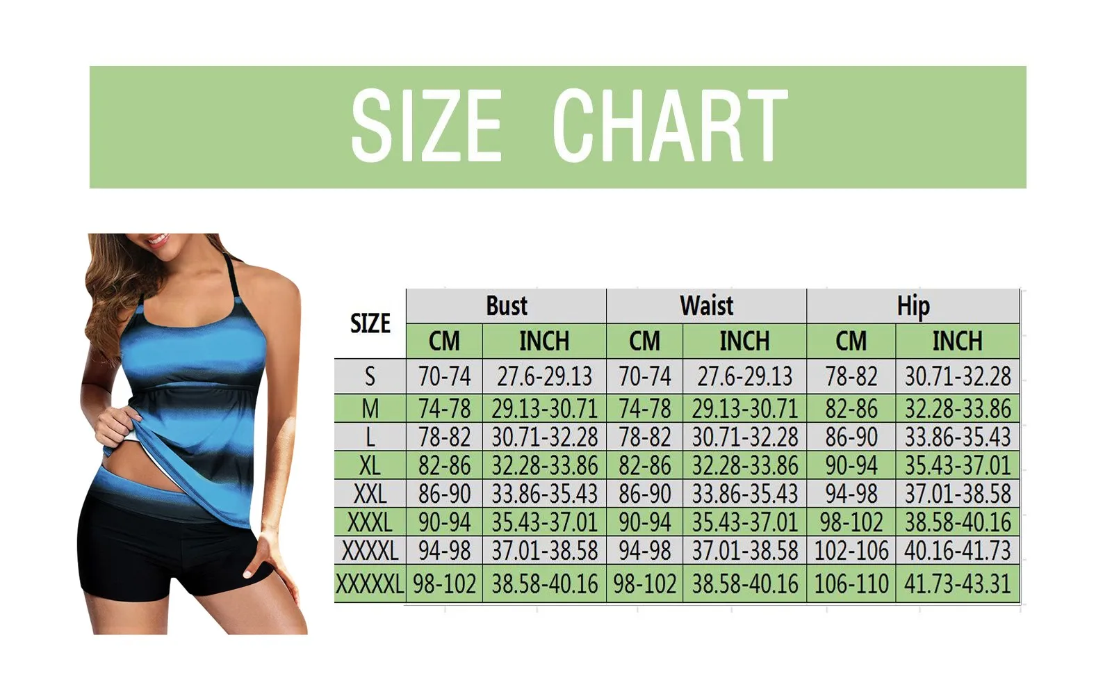 

Women Striped Gradient Tankini Plus Size Swimwear With Shorts Padded Push Up Female Beachwear Bathing Suit Vintage Swimdress #1G