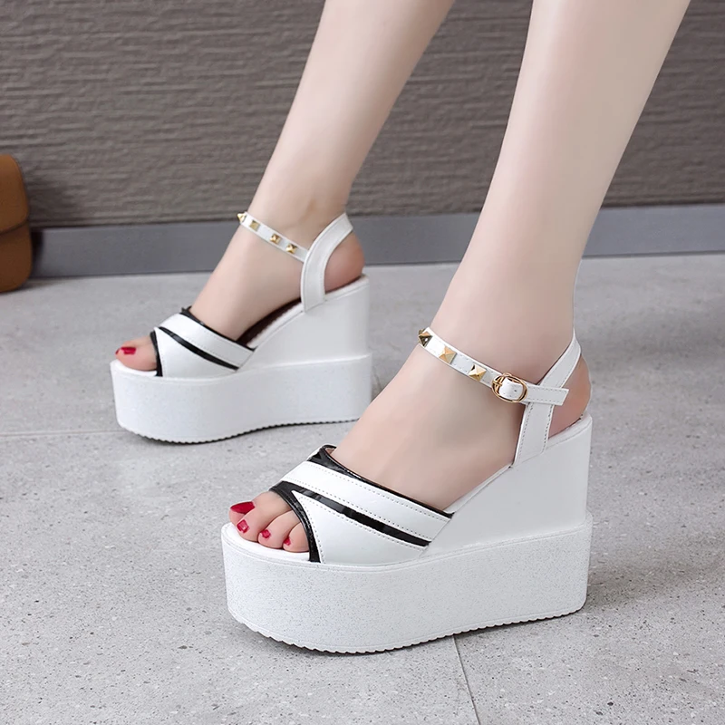 

Comfort Shoes for Women Luxury Sandals Suit Female Beige Muffins shoe Espadrilles Platform Summer Heels Buckle Strap All-Match I