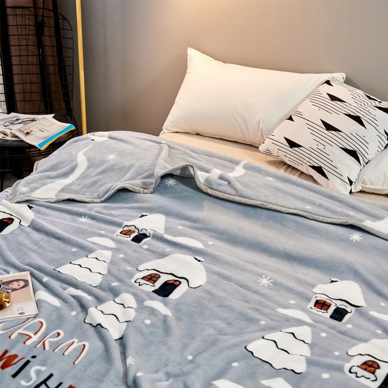 Фланелевые одеяла с рождественской елкой пледы для дивана постельное белье