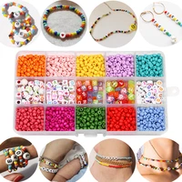 1 set colorful popular bracelet letter heart beads and elastic thread jewelry making supplies kits for diy earring making kits