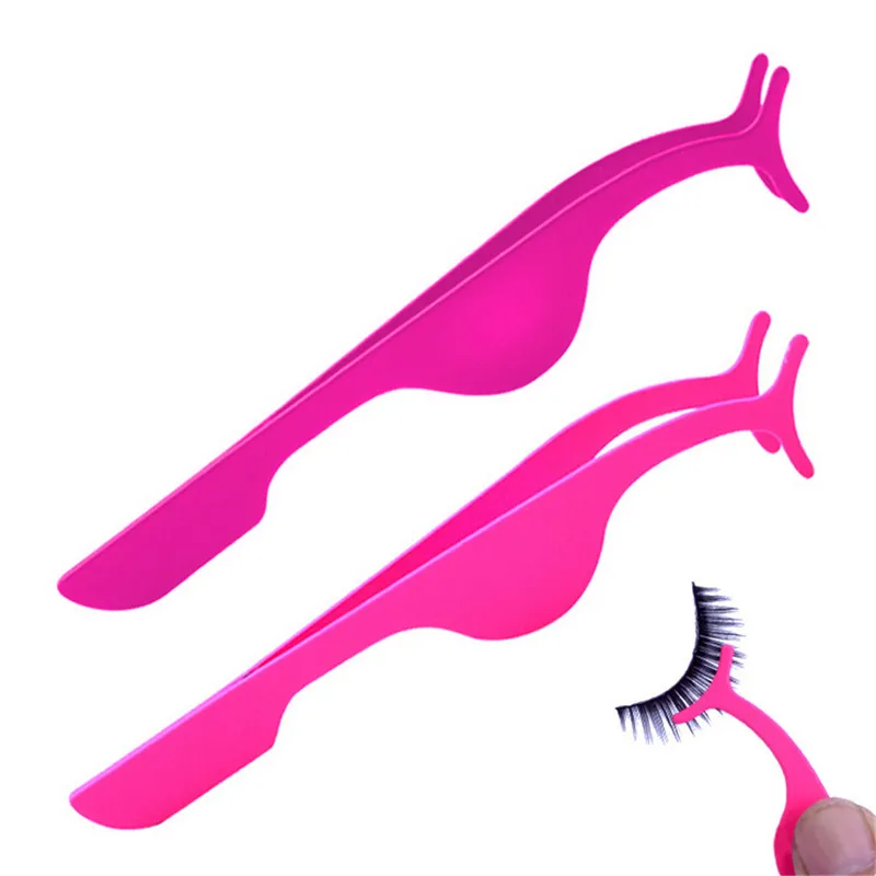 

HOT 1pcs Plastic Eyelashes Extension Tweezers Auxiliary Clamp Clips Practice Beauty Eye Lash Makeup Tools