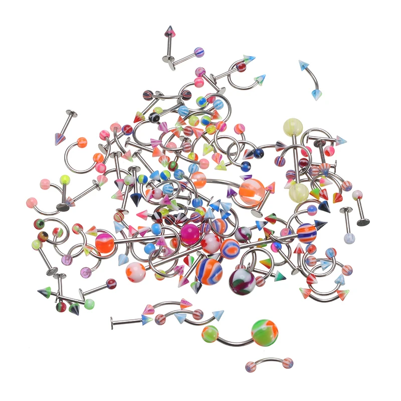 110 шт./компл. пикантное винтажное украшение для пирсинга тела разноцветное кольцо