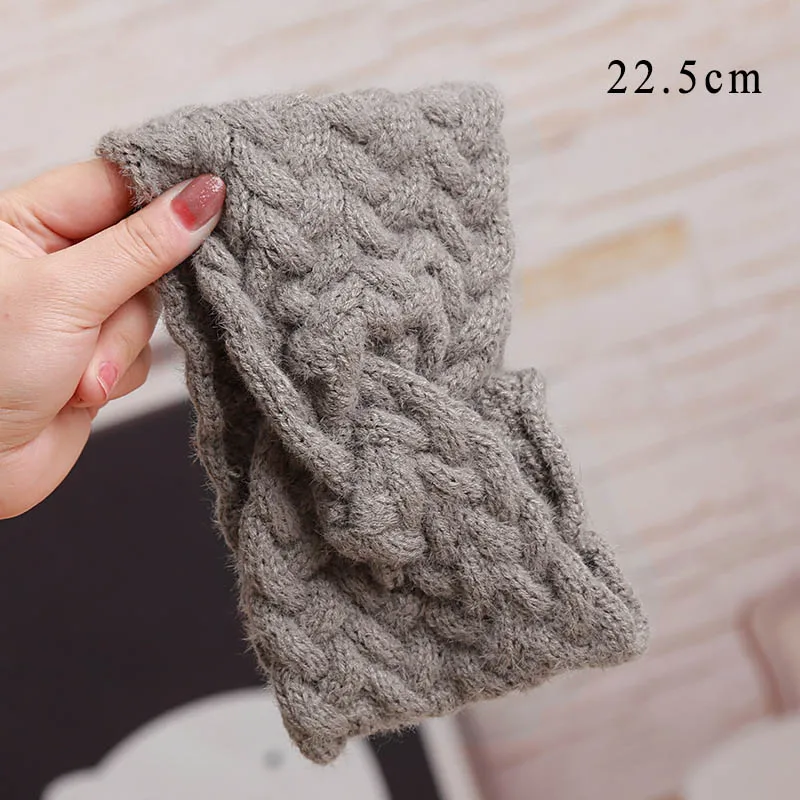

Autumn Winter Headwear Knitted Wool Wide-brimmed Twist Headwear for Wash Face Weave Headdress Retro Style 1Pcs