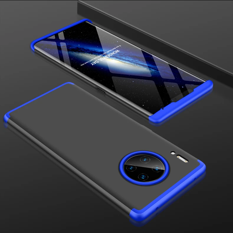 Black Blue Защитный чехол для HUAWEI mate 20 30 Lite, чехол для HUAWEI mate 20 30 Pro, роскошный чехол 360, полный корпус, жесткий матовый чехол для задней панели из поликарбоната - Цвет: Black Blue
