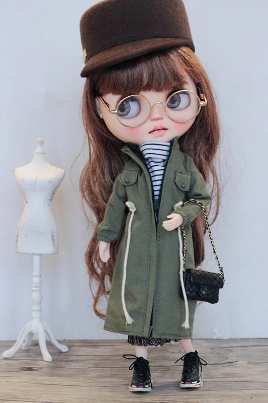 Одежда для кукол Blythes OB24 повседневная свободная версия длинного пальто тренчкот