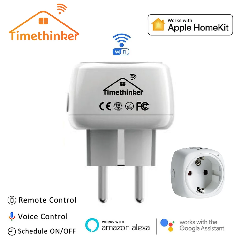 Умная розетка Timethinker Wi-Fi для Apple Homekit, интеллектуальная штепсельная вилка стандарта США и ЕС для Alexa, Google Home, Siri, голосовое приложение, таймер, дистанционное управление
