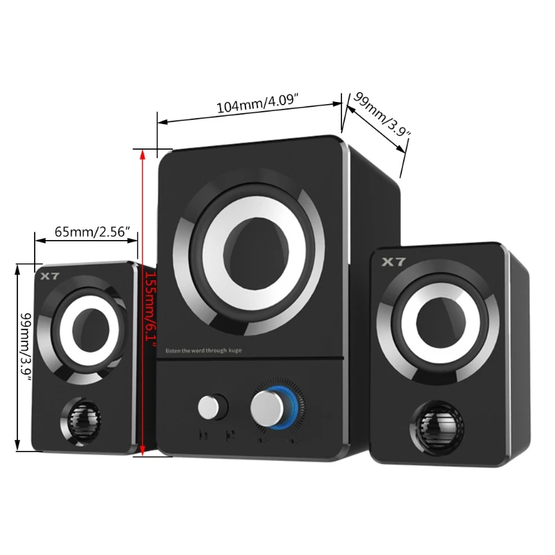

X7 stereo Subwoofer notebook desktop computer 3.5mm audio lossless HiF portable multimedia Stereo USB power mini speaker