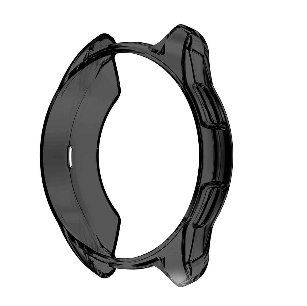 Черный Прозрачный мягкий чехол из ТПУ для samsung Galaxy Watch 42 мм 46 мм силиконовая защитная рамка оболочка для gear S3 Frontier Case - Цвет: Черный