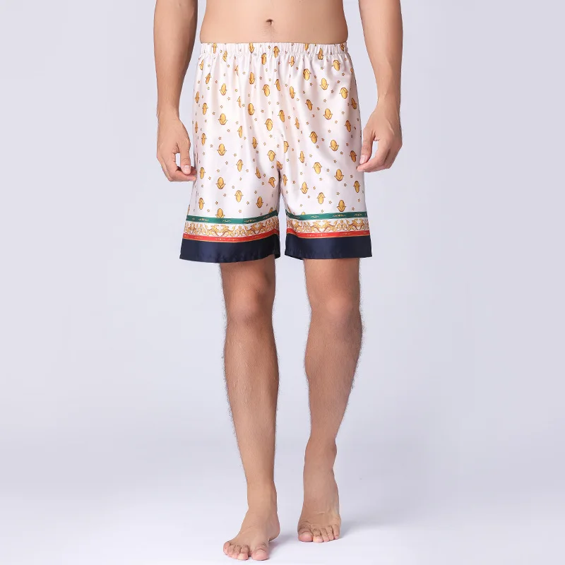 SAMWESTART 2020 летние мужские шелковые пижамы Короткие штаны стильные Весенние