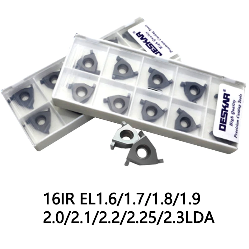 

10 шт. 16IR EL1.6 LDA 1,7 1,8 1,9 2,0 2,1 2,2 2,25 2,3 LDA DESKAR токарный станок с ЧПУ твердосплавный инструмент для обработки деталей вращения вставка для прорезания канавок для P.M.K