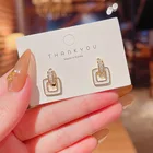 Оптовая продажа, квадратные циркониевые серьги Fritillary из стерлингового серебра, Прямая поставка, ювелирные изделия в подарок