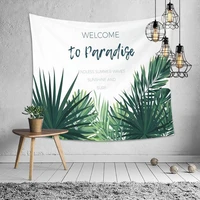 ins flamingo printed tapestry green plants hanging cloth bedroom background cloth living room wall cover home decor tapestries