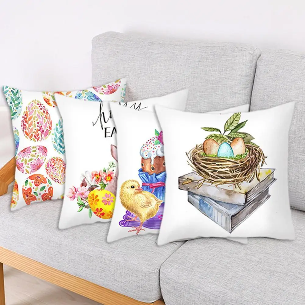 

2021 New 45CM X 45CM Cushion Cover Happy Cotton Rabbit For Home Sofa Case Decorations Cover Home Pillowcases Pillow Pillow V7H7