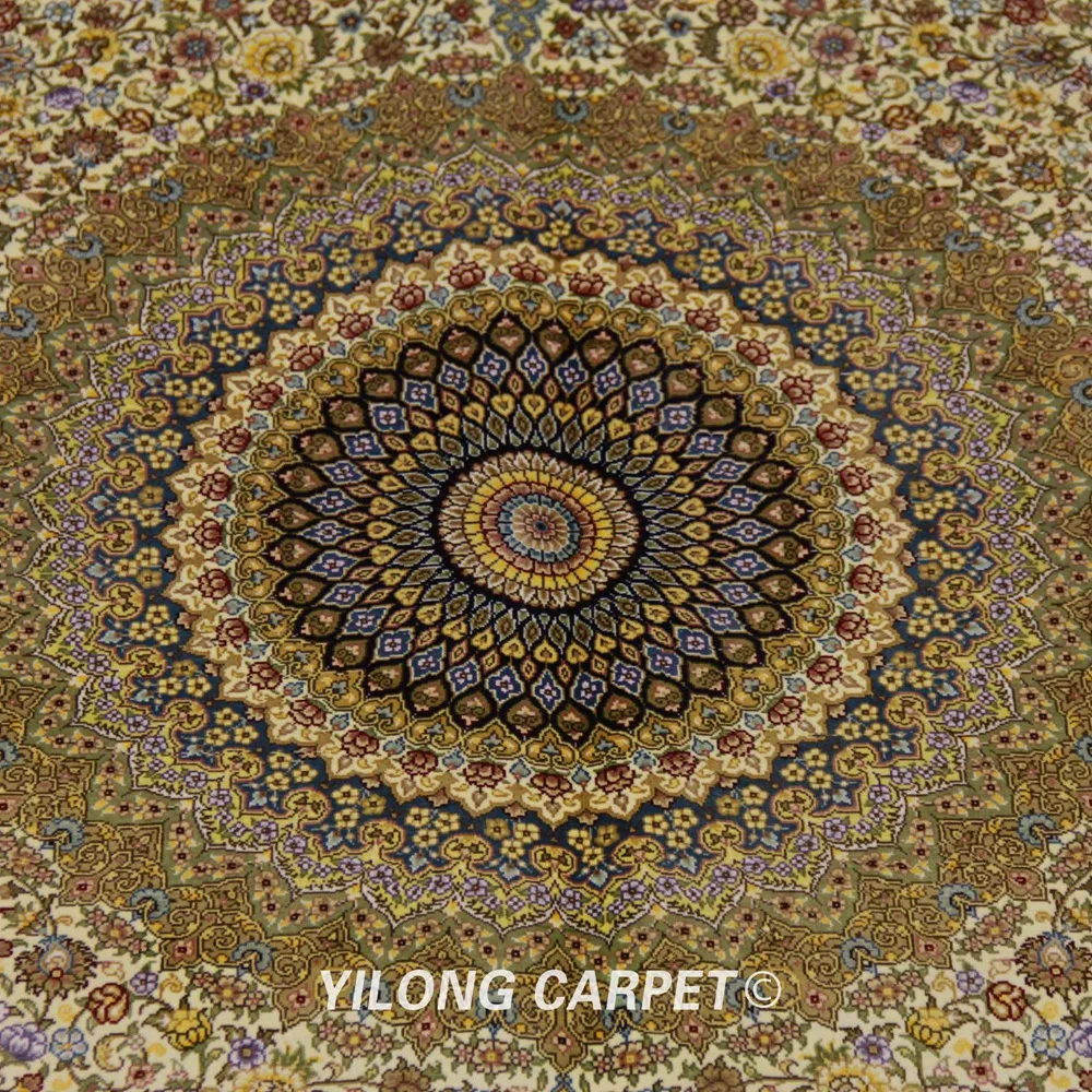 Традиционный персидский шелковый ковер YILONG Qum 6 'x 9' Восточный ручной работы