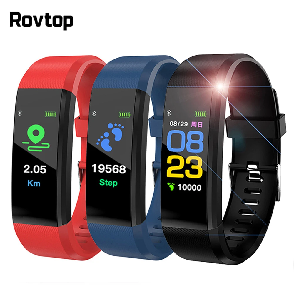 Rovtop 115 Plus Bluetooth Смарт часы монитор здоровья фитнес Шагомер Браслет IP65