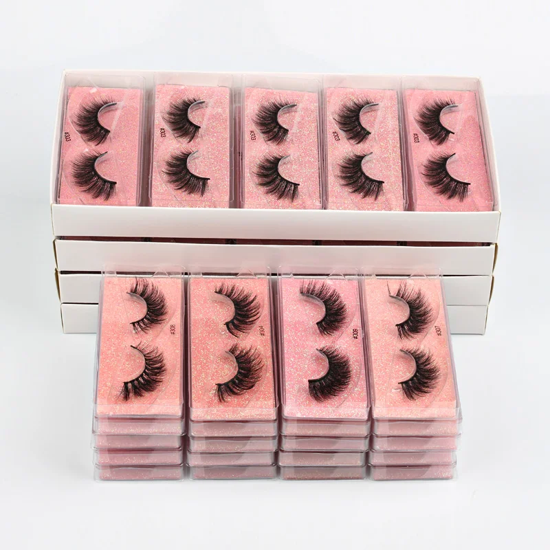 

wholesale 20/30/40/50/100 pairs bulk mink eyelashes natural false eyelash extension fluffy 3d faux lashes cruelty free make up
