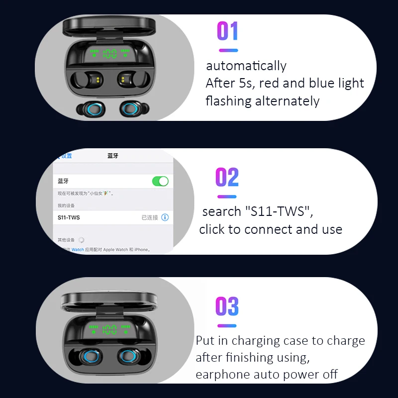 S11 беспроводные наушники Bluetooth наушники TWS наушники беспроводные наушники с шумоподавлением гарнитура для мобильного телефона