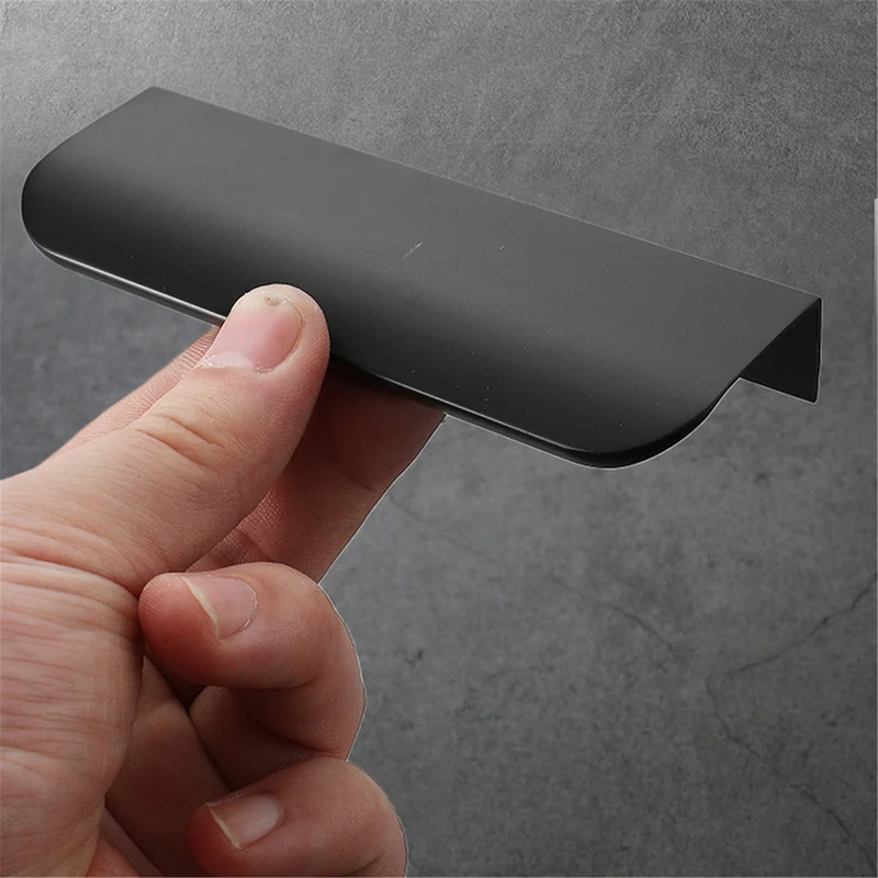 Золотые черные скрытые ручки Длинные для кухонного шкафа ящиков из алюминиевого