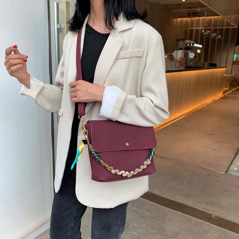 

Soft PU Leather Women Purple Underarm Bag Retro Solid Color Ladies Baguette Handbags Fashion Design Girls Small Shoulder Bags