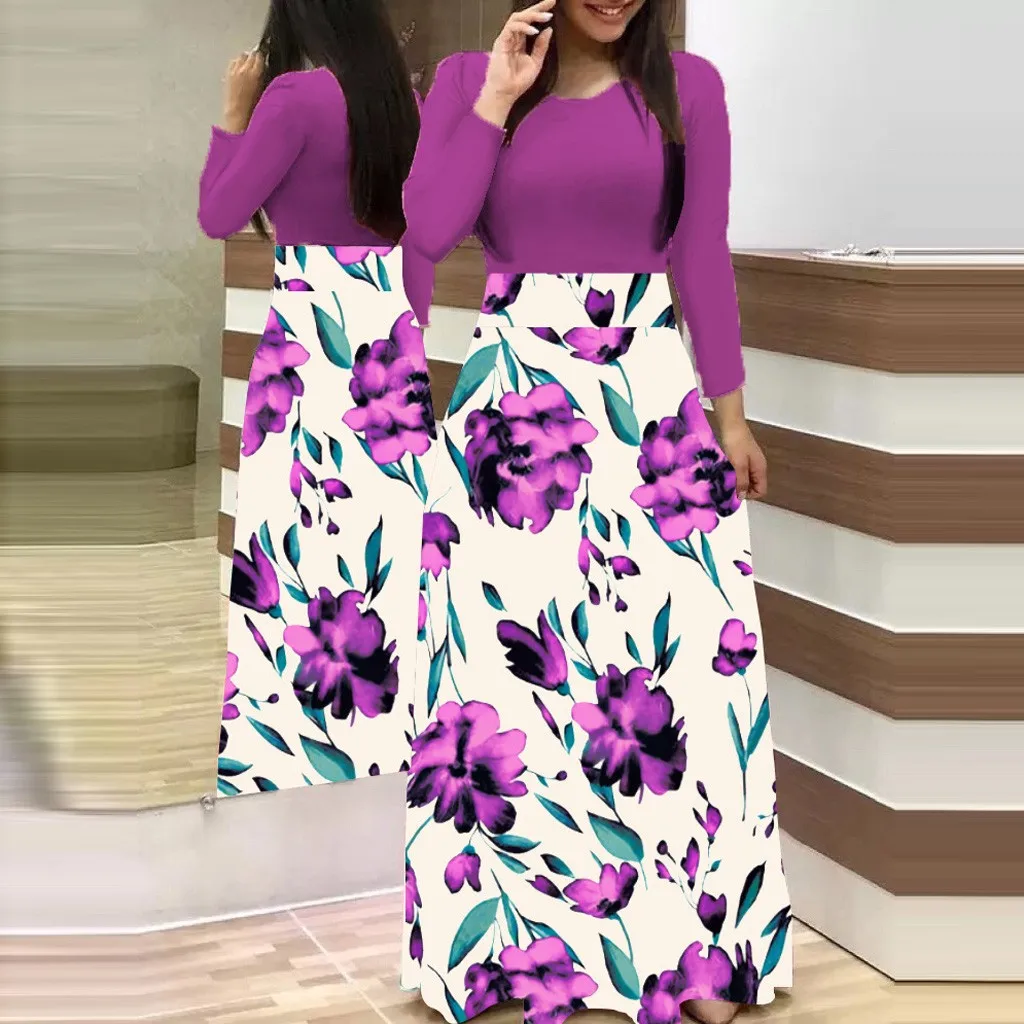 Robe hiver femme женское платье с длинным рукавом с цветочным принтом Boho длинное зимнее платье для девушек Повседневное платье vestidos ropa mujer sukienki