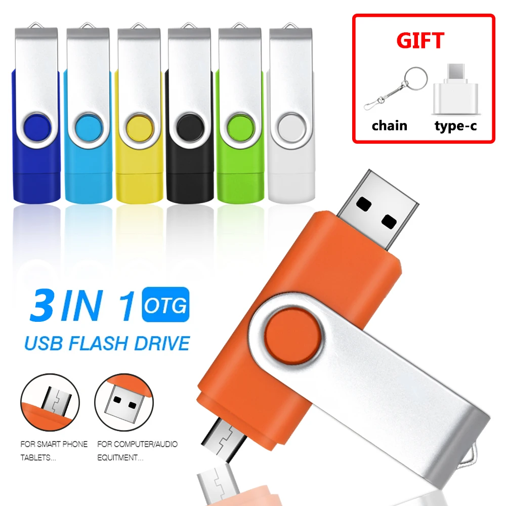 

Rotate OTG USB Flash drive cle 64G USB 2.0 Smart Phone pen drive 4g 8g 16g 32g micro usb memory storage devices U disk