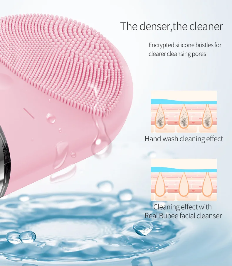 Электрическая щетка для очищения лица силиконовая звуковая вибрация очищение