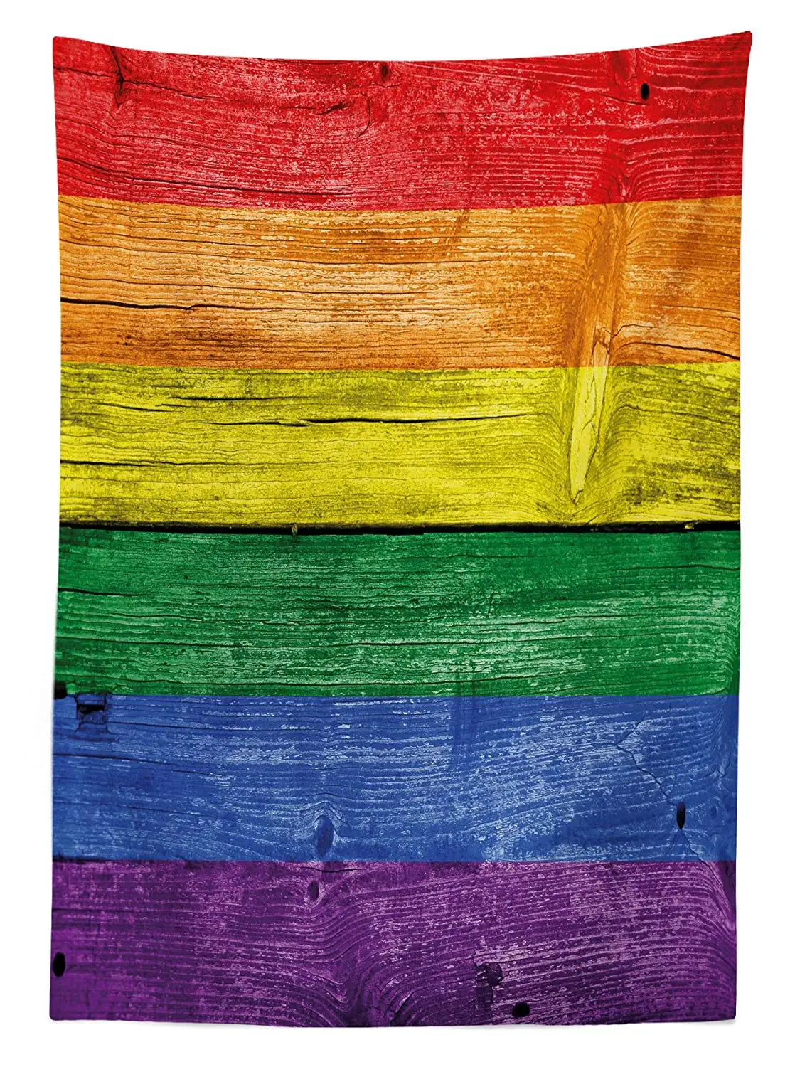 Радужная скатерть деревянные доски в радужных цветах с изображением флага